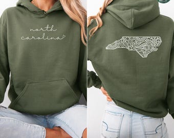 North Carolina Hoodie, North Carolina Crewneck Sweatshirt, Moving to North Carolina Gift, North Carolina Home State Sweater, NC Apparel