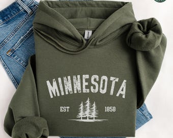 Minnesota Hoodie, Minnesota Sweatshirt, Moving to Minnesota Gift, Minnesota Travel Souvenir, Minnesota Apparel, Home State Crewneck Shirt