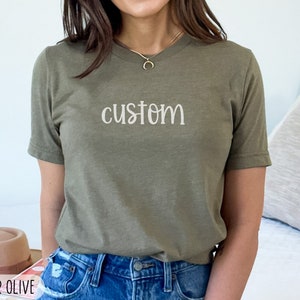 Custom Shirt, Personalized Shirt, Customized Text Tshirt, Custom Gift, Cursive Writing Tee, Custom Heart, Custom Logo Shirt, Custom Cursive 画像 9