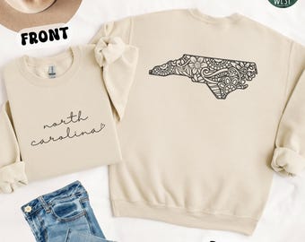North Carolina Sweatshirt, North Carolina Crewneck Sweater, Moving to North Carolina Gift, North Carolina Home State Hoodie, NC Apparel
