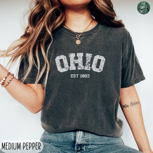 Ohio Comfort Colors Shirt, Women’s Ohio Crewneck Tee, Home State Shirt, Moving to Ohio Gift, Ohio Travel Souvenir, Cute Ohio Apparel Tshirt