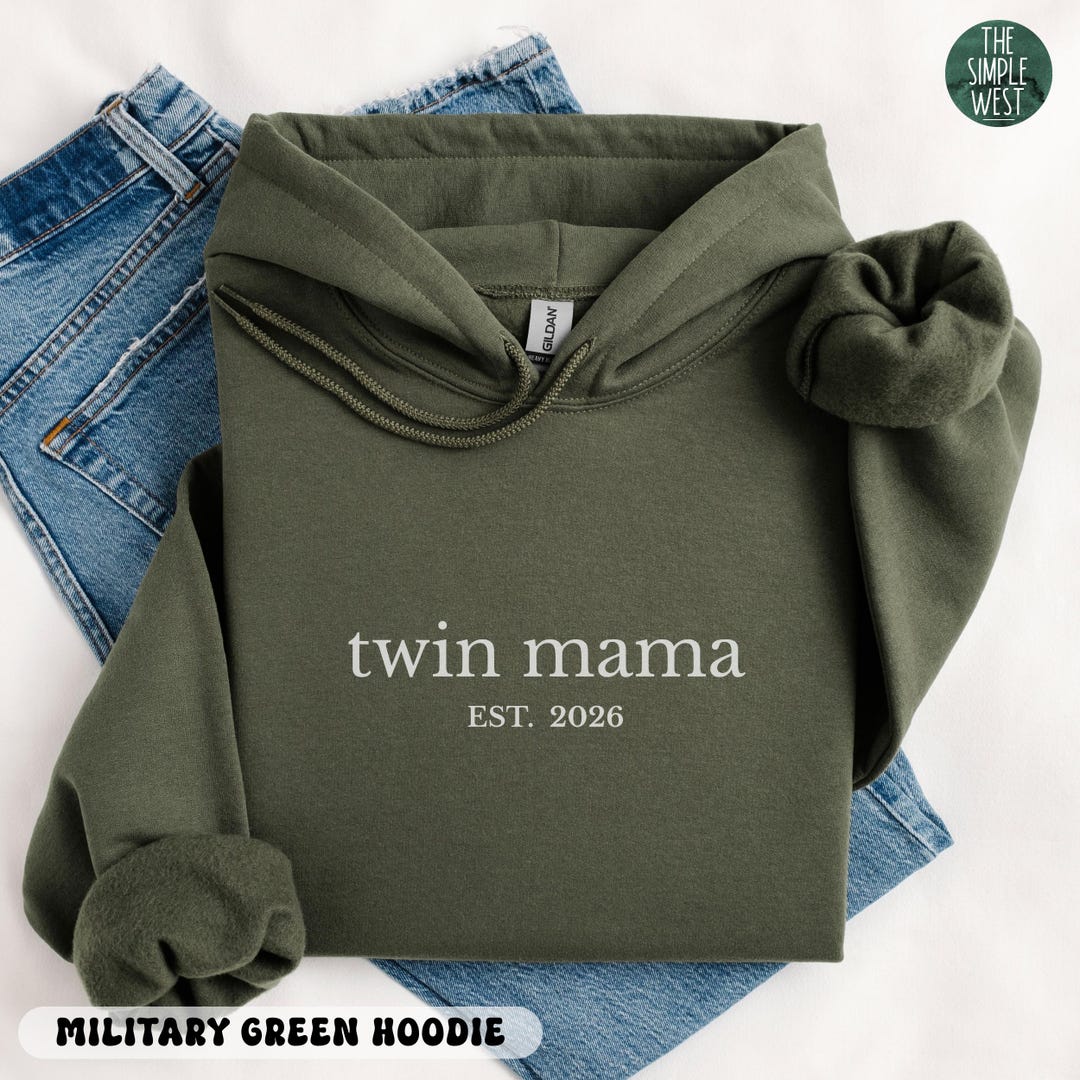 Custom Twin Mom Hoodie, Twin Mama Crewneck Sweatshirt