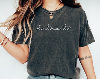 Detroit Comfort Colors Shirt, Moving to Detroit Gift, Detroit City Souvenir, Detroit Michigan Tee, Detroit Trip Present, Detroit Apparel