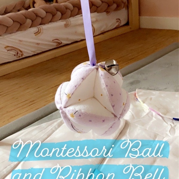 Montessori Ball- Takane Ball- Grasping Puzzle Ball- Princess Ball- Ribbon Bell- Infant Ball- Baby Gym Toy- Newborn Gift- Sensory Ball- Girl