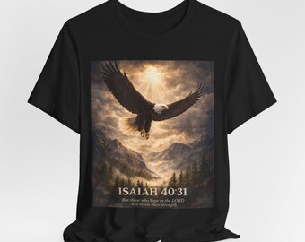 Camiseta de águila de Isaías 40:31, camiseta de fe cristiana, camiseta con versículo bíblico, regalo religioso, ropa cristiana inspiradora