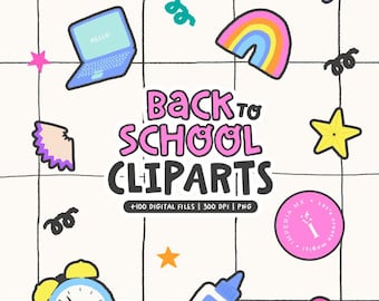 Back to School Cliparts / Back to School Illustrations / Fonts / Teacher's Day / School