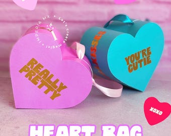 DIGITAL / Valentine's Day Heart Bag / Gift Bag / Boutique Bag / Gift Bag / Valentine's Day Gift Bag