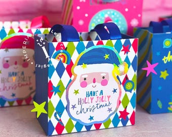 DIGITAL - Christmas Mini Gift Bag, Christmas Gift Bag, Mini Boutique Bag