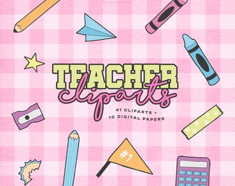 Teacher's Day Clipart / Back to School / Digital Papers / Teacher's Day