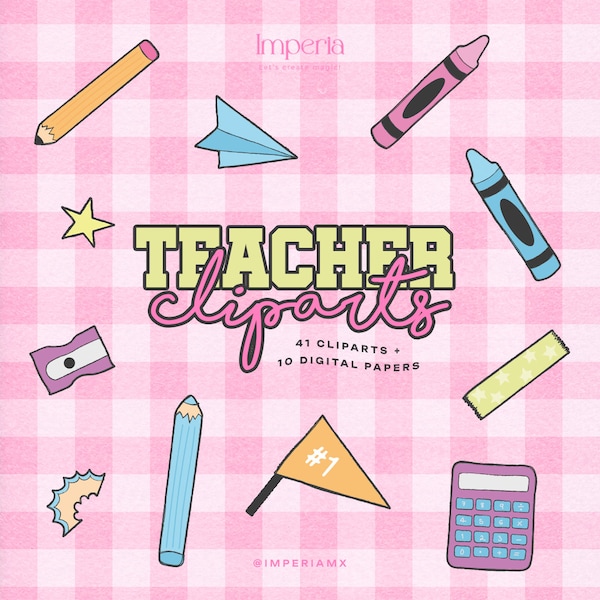 Teacher's Day Clipart / Back to School / Digital Papers / Teacher's Day