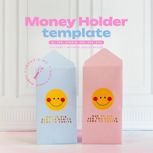 Money Holder / Cutting Template / Editable / Plantilla / Sobre para dinero / Studio Ai Psd