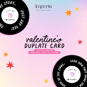 DIGITAL / Valentine's Duplate Card / Valentine's Disc Card / Greeting Card