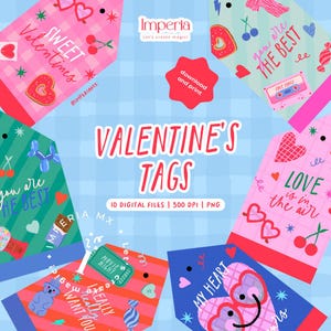 DIGITAL / Valentinstagsanhänger / Geschenkanhänger / Geschenkkarten / Valentinstag / Liebe und Freundschaft