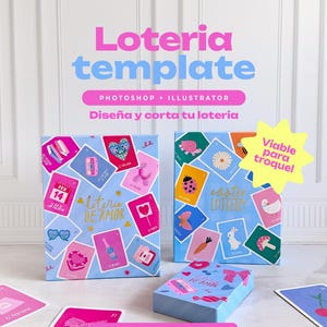 Loteria Template / Plantilla de Corte y diseño de Juego de mesa / Studio / Illustrator / Photoshop