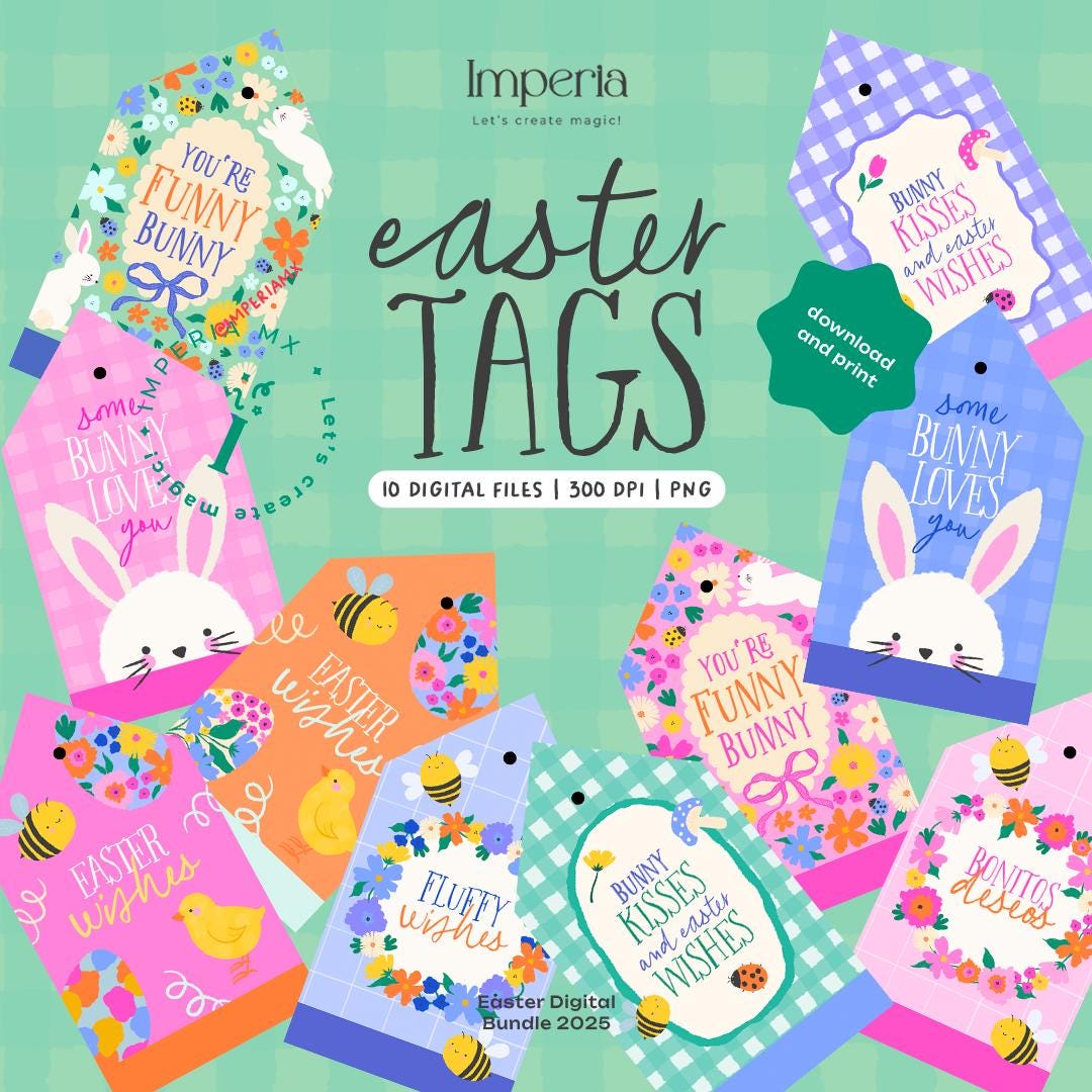 DIGITAL / Easter Tags / Gift Tags / Gift Cards / Spring - Etsy