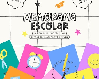DIGITAL / Memory Game / Board Game / School Supplies / Back to School / Board Game / English-Spanish Vocabulary