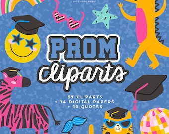 Prom Cliparts / Texts / Digital Papers / Graduation