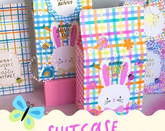DIGITAL - Easter Suitcase Box - House Box, Gift Box, Easter Candy Box, Spring