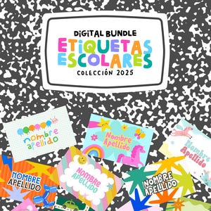 File digitali / Etichette scolastiche / Etichette scolastiche digitali / Adesivi per libri / Ritorno a scuola