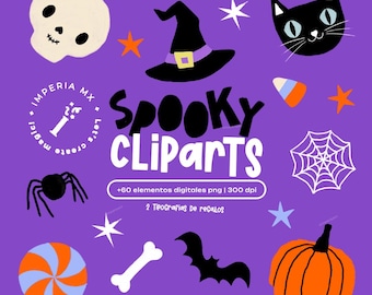 Halloween Clipart / Digital Papaer / Quotes / Spooky Season
