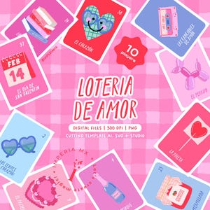 DIGITAL / 10 SPIELER / Liebeslotteriespiel / Valentinstagslotteriespiel / San Valentin