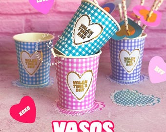 DIGITAL / Valentine's Day Glasses / Coasters / Straw Tag / Cutting Template