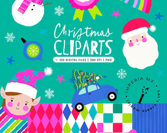 Christmas Clipart, Digital Papers, Christmas Illustrations