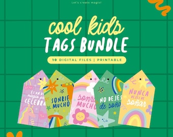 DIGITAL - Cool Kids Tags, Children's Day Gift Tags, Cards