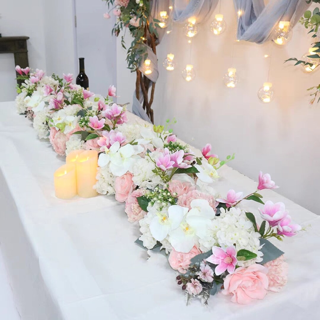 Artificial Flower Table Runner Flower Garland for Wedding Mantle Etsy