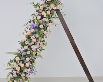 Artificial Wedding Floral Arbor Arrangements in Lilac and Champagne