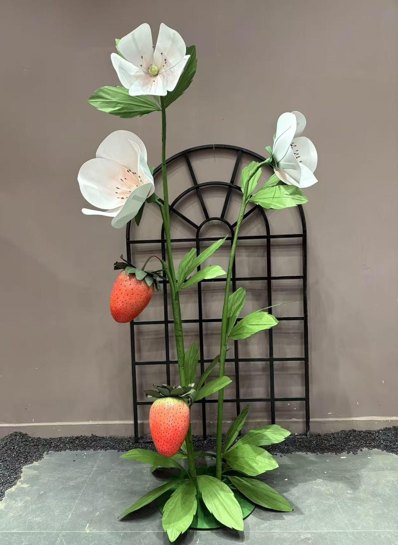 Strawberry and Large Flower Display for Event Decoration Handcrafted ...