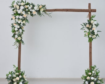 Wedding Flowers Classic White and Green Wedding  Arch Flower Arrangement