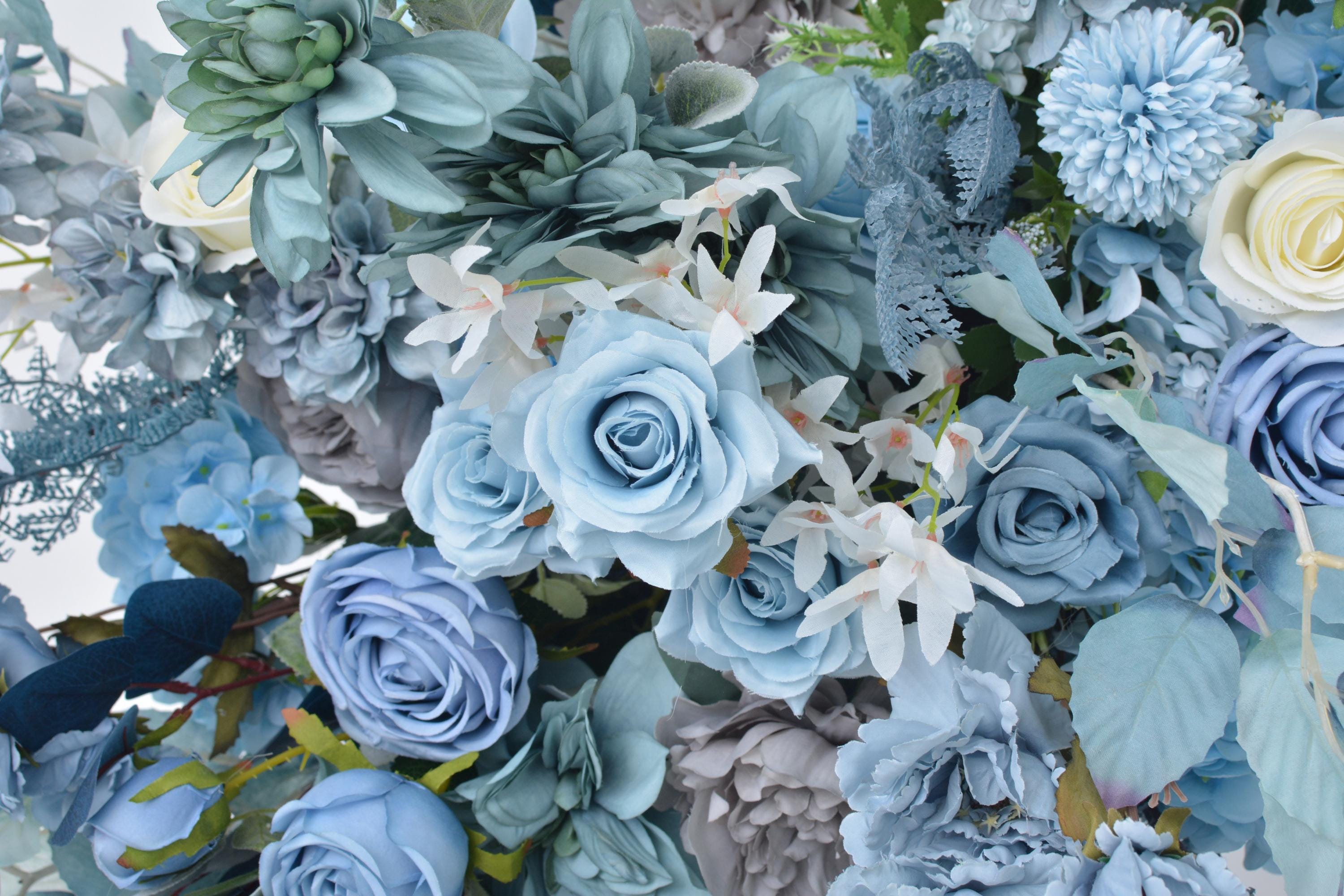 Elegant Blue and White Floral Wedding Arch Arrangement - Etsy