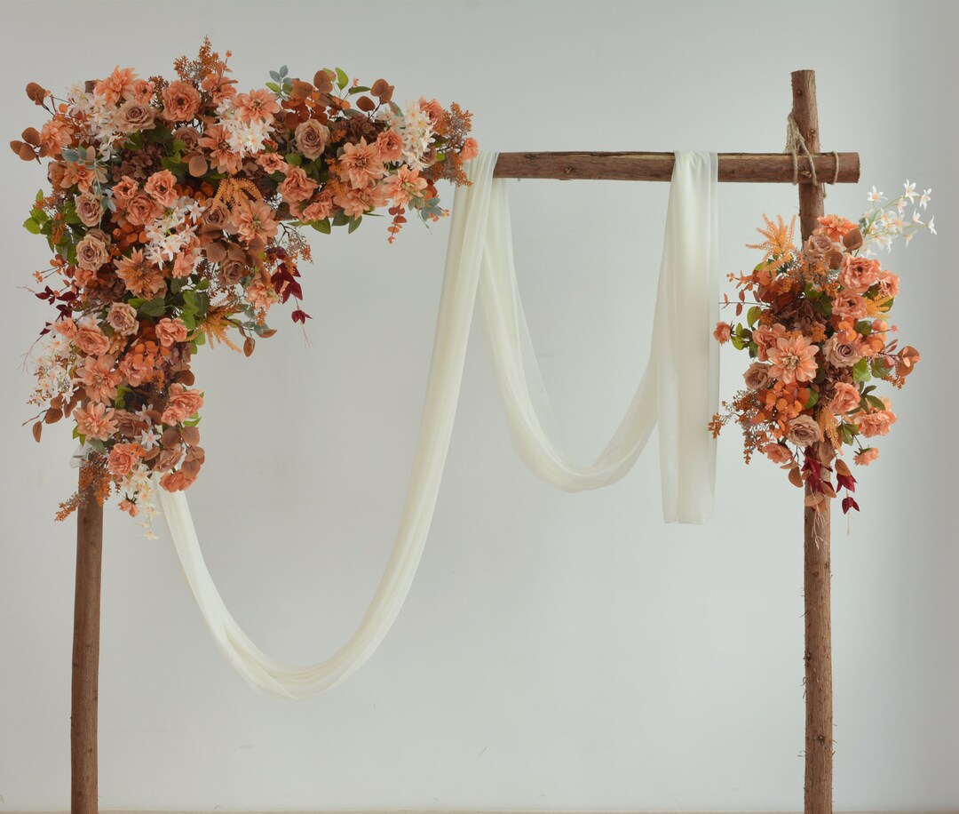 Rustic Wedding Backdrop Wedding Arch Flowers Wedding Swag Tieback Fall ...