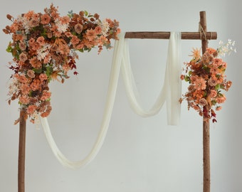 Rustic Wedding Backdrop Wedding Arch Flowers Wedding Swag Tieback Fall Wedding Rust Orange Wedding Terracotta Wedding