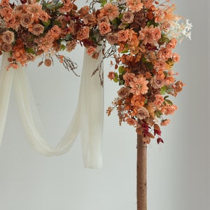 Rustic Wedding Backdrop Wedding Arch Flowers Wedding Swag Tieback Fall Wedding Rust Orange Wedding Terracotta Wedding image 4