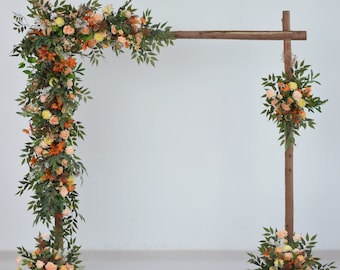 Fal Wedding Fowers Arrangement Arch Flowers Wedding Flower Swag in Orange,Yellow,Ivory