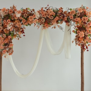 Rustic Wedding Backdrop Wedding Arch Flowers Wedding Swag Tieback Fall Wedding Rust Orange Wedding Terracotta Wedding image 2