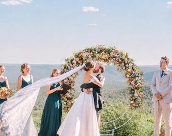 Wildflower Wedding Arch Flowers, Pastel Arbor Floral Arrangement, Artificial Ceremony Backdrop Decor
