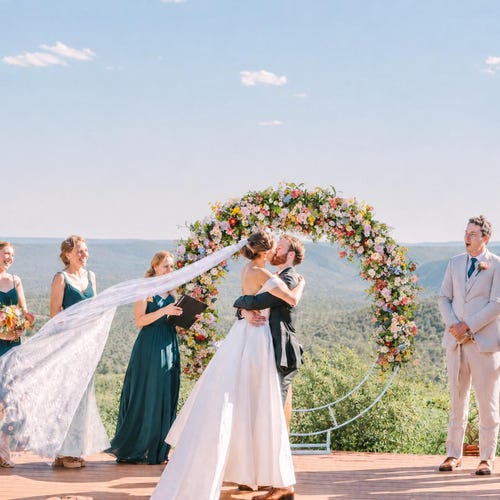 Wildflower Wedding Arch Flowers, Pastel Arbor Floral Arrangement, Artificial Ceremony Backdrop Decor