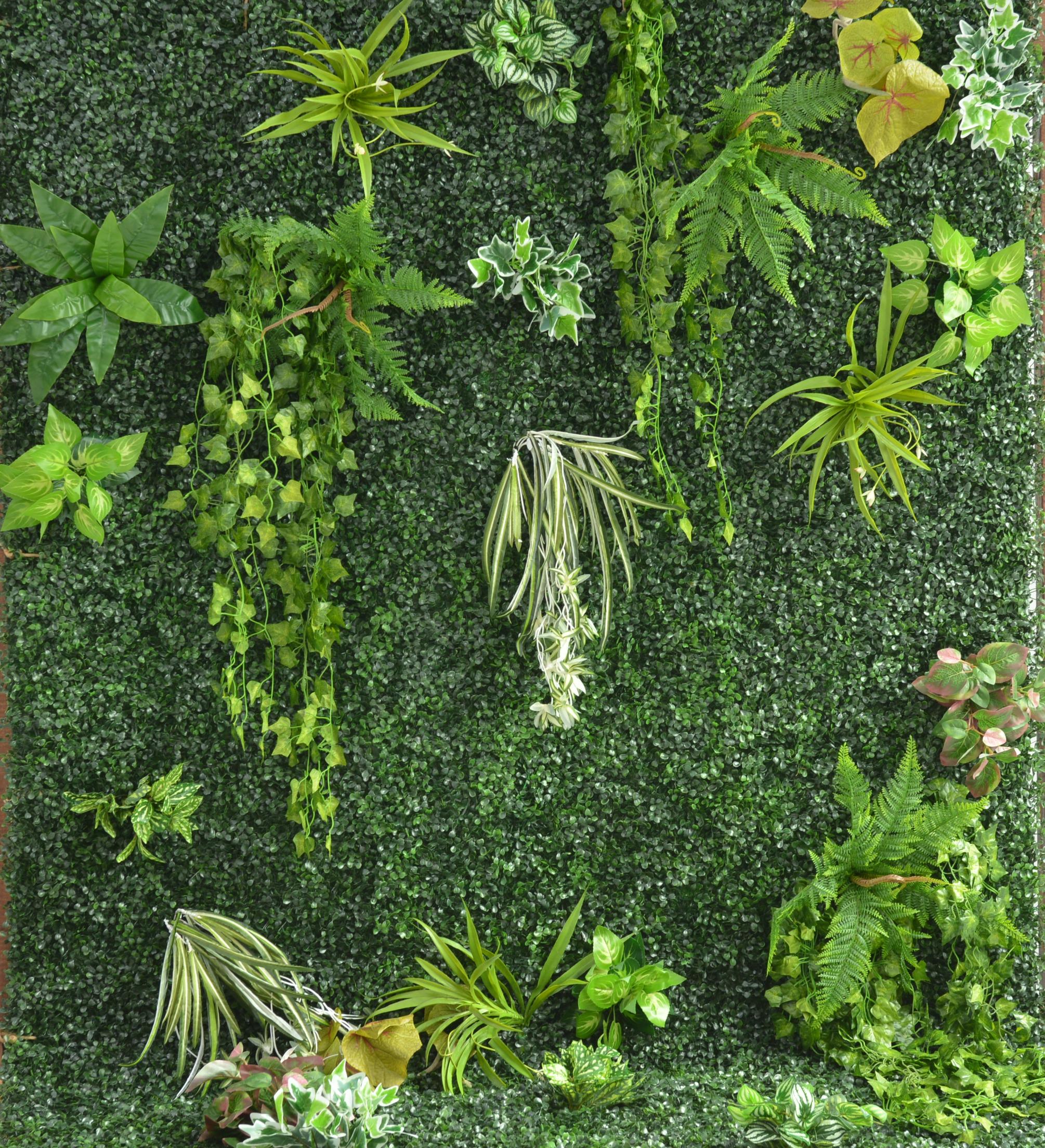 Curated visual reference: Fresh Look at Interior Wall Decor With Artificial Fern Ivy Foliage Vertical Garden