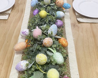 Easter Egg Garland Easter Eucalyptus Garland Spring Greenery for Mantel