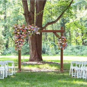 Pastel Wedding Arch Flowers Colorful Ceremony Backdrop Floral Decor Romantic Artificial Arch Arrangement