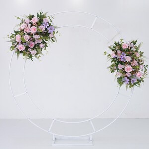 Artificial Wedding Floral Arbor Arrangements in Lilac and Champagne