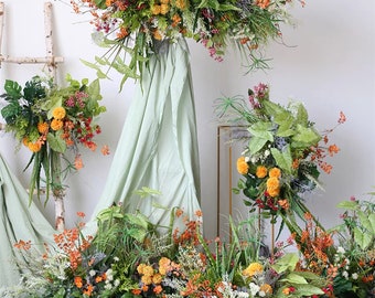 Fall Wedding Rust Wedding Greenery Wedding Arch Flower Arrangement