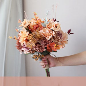 Rustic Wedding Backdrop Wedding Arch Flowers Wedding Swag Tieback Fall Wedding Rust Orange Wedding Terracotta Wedding Bridal bouquet 12”