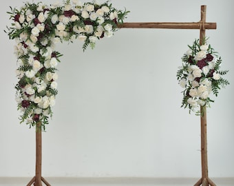 Wedding Flowers White and Green Wedding Arch Flower Arrangement