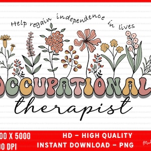PNG: Occupational therapist  PNG, OT tshirt png, therapist Sublimation, Tshirt png, mug png, therapist tshirt - Instant digital download