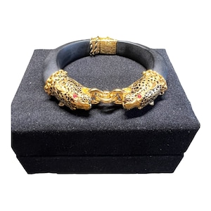 The Franklin Mint 22 Karat Gold Plated Duchess Of Windsor Panther Bracelet Ruby