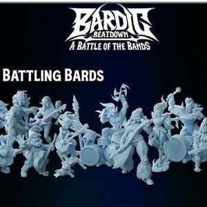 Bardic Beatdown - Bard Miniatures - DnD Miniatures - 3D resin printed - 8k resolution - twin goddess miniatures - RPG mini - Tabletop Gaming